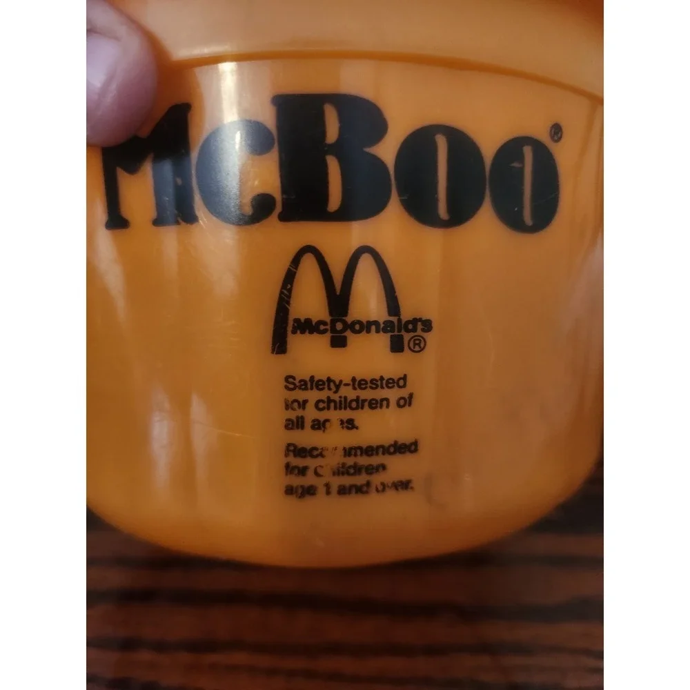 1986 Vtg McDonalds McBoo Pumpkin Bucket Halloween McDonald's No HANDLE See Photo